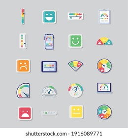 bundle of twenty customer satisfaction set icons vector illustration design