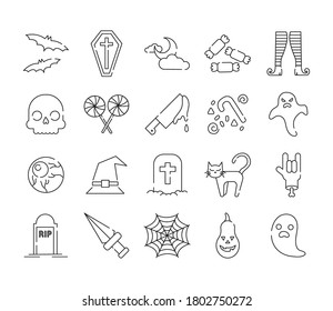 bundle of twenty halloween set icons vector illustration design