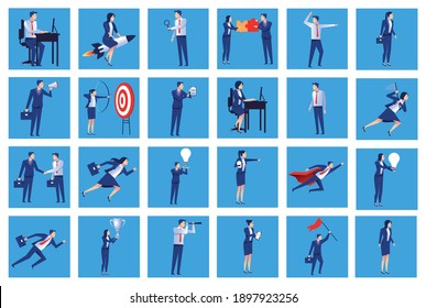 bundle of twenty six elegant business people workers avatars characters vector illustration design