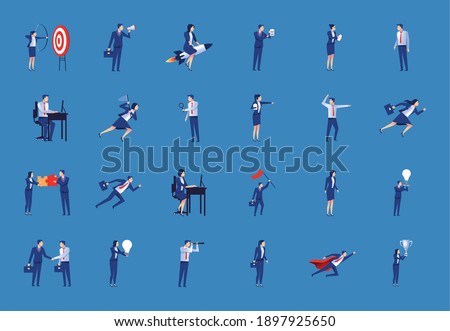 bundle of twenty six elegant business people workers characters vector illustration design