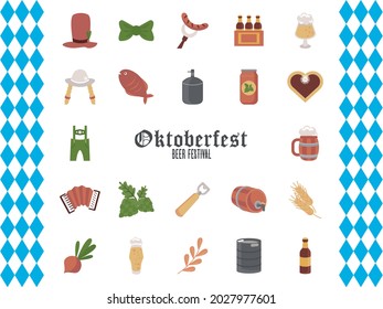 conjunto de veintidós iconos del conjunto de oktoberfest