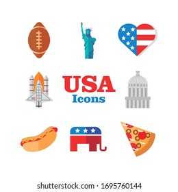bundle of usa set icons vector illustration design