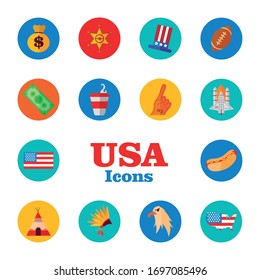 bundle of usa set icons vector illustration design