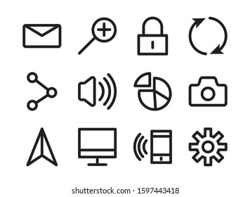 bundle of user interface set icons vector illustration design