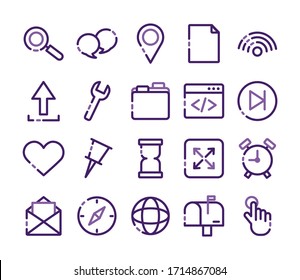 bundle of user interface set icons vector illustration design