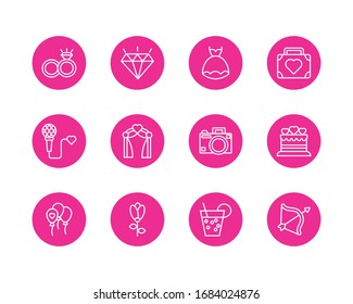 bundle of valentines day block and line style set icons vector illustration design