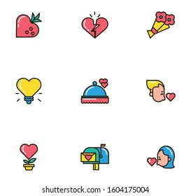 bundle of valentines day icons vector illustration design