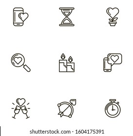 bundle of valentines day icons vector illustration design
