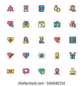 bundle of valentines day icons vector illustration design