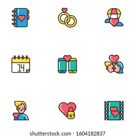 bundle of valentines day icons vector illustration design