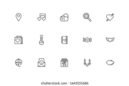 bundle of valentines day line style set icons vector illustration design