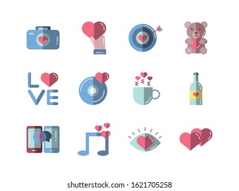 bundle of valentines day set icons vector illustration design