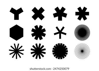 Bundle of various geometric shapes in black