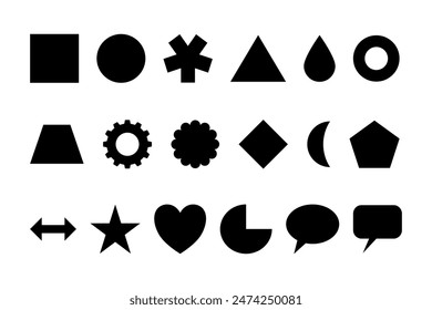 Bundle of various geometric shapes in black
