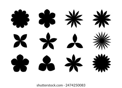 Bundle of various geometric shapes in black