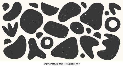 Bundle of vector black and white hand drawn various organic shapes,doodles and textures.Trendy contemporary design perfect for prints,flyers,banners,fabriс,branding design,covers and more.