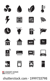 Bundle of vector images of smart home interface icons.