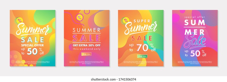 Download Bundle Vector Summer Sale Posters Templates Stock Vector Royalty Free 1741506374