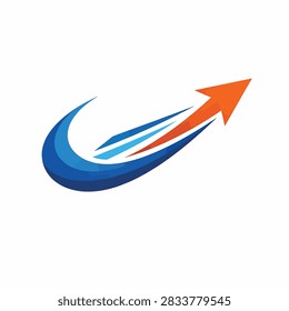Bundle of vibrant plastic cable ties in blue orange and white colors arranged in a loop