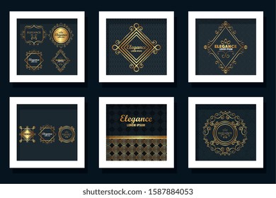 bundle of victorian elegance frames vector illustration design