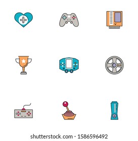 bundle of video game icons vector illustration design