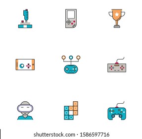bundle of video game icons vector illustration design