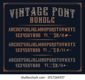 Bundle of vintage decorative fonts. Perfect for alcohol labels, logos, shops,headlines, posters and many other uses. 
