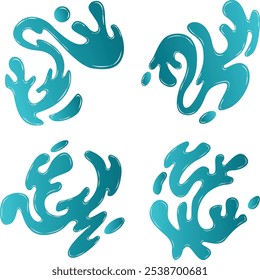 Bundle Water blue ocean, 2d water draw icon