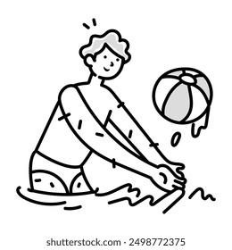 Bundle of Water Sports Doodle Icons 

