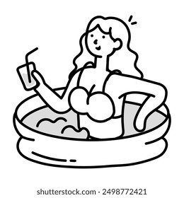 Bundle of Water Sports Doodle Icons 

