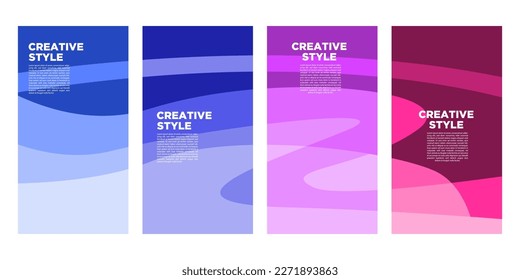 conjunto de plantillas de fondo abstracto monocromo líquido. para folletos, banners, publicidad, negocios. ilustración vectorial.