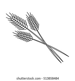 Bundle of wheat icon in outline style isolated on white background. Canadian Thanksgiving Day  symbol stock vector illustration.