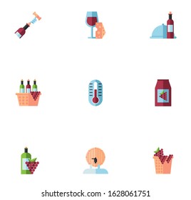 bundle of wine drink set icons vector illustration design