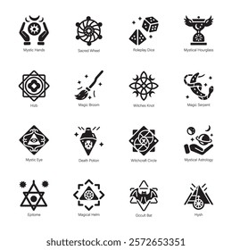 Bundle of Witchcraft Magic Solid Icons 

