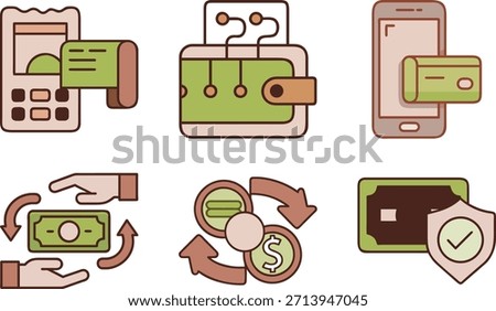 bundle_colored line art credit card payment icon minimal