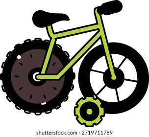 Paquete_Colour Line Art Bicicleta con pedal y cadena