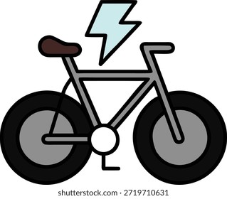 Paquete_Colour Line Art Icono de bicicleta eléctrica con 