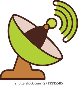 bundle_colored line art satellite dish emitting signal wa