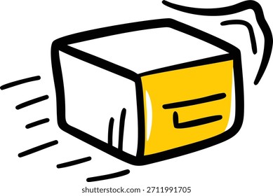 Paquete_cute doodle icono de caja de entrega con mano áspera ske