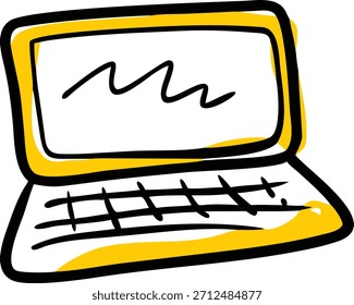 bundle_doodle laptop with sketchy uneven screen and hand