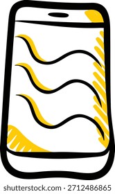 bundle_doodle smartphone with wavy outline and simple scr