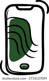 bundle_doodle smartphone with wavy outline and simple hom