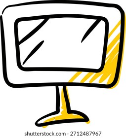 Monitor panorámico Paquete_doodle con marco de garabatos en bruto 