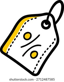 Paquete dibujado a mano Precio doodle icono de etiqueta con bordes ásperos