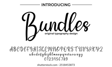 Bundles Font Stylish brush painted an uppercase vector letters, alphabet, typeface