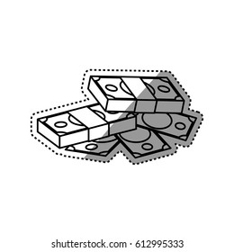 bundles of money piled up