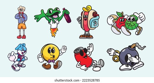 Bundling Cute Mascot Cartoon Vector