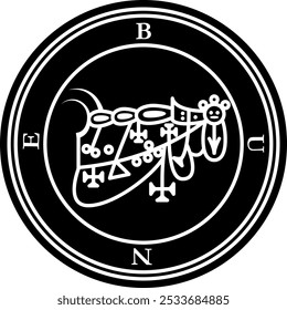 Bune Bime Duke Dictionnaire Infernal Ars Goetia Demon Hell Logo Ícone Símbolo Símbolo Emblema Selo Transparente Sem Fundo Vetor EPS PNG Clip Art