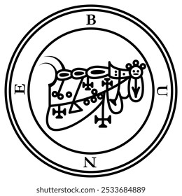 Bune Bime Duke Dictionnaire Infernal Ars Goetia Demon Hell Logo Ícone Símbolo Símbolo Emblema Selo Transparente Sem Fundo Vetor EPS PNG Clip Art