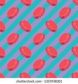 Bung. Cap. Decorative pattern for the background, tile and textiles. It is assembled from modular parts. Vector. Seamless.